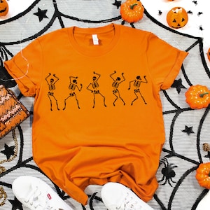 Dancing Skeleton Shirt Skeletons Happy Halloween Tshirt Halloween Shirt Tee Shirt T-shirt Unisex Tee Shirt Comfort Colors Hallowen Gift