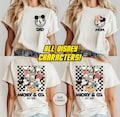 Retro Custom Mickey & Friends Shirt, Disney Vacation Shirt, Checkered Magic Kingdom Family Matching Trip Tee, Disney Family Vacation Shirt