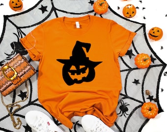 Halloween Pumpkin Witch shirt, Halloween Shirts, Halloween Party, Halloween shirt, Halloween Pumpkin shirt Halloween Women Tee, Gift For Her