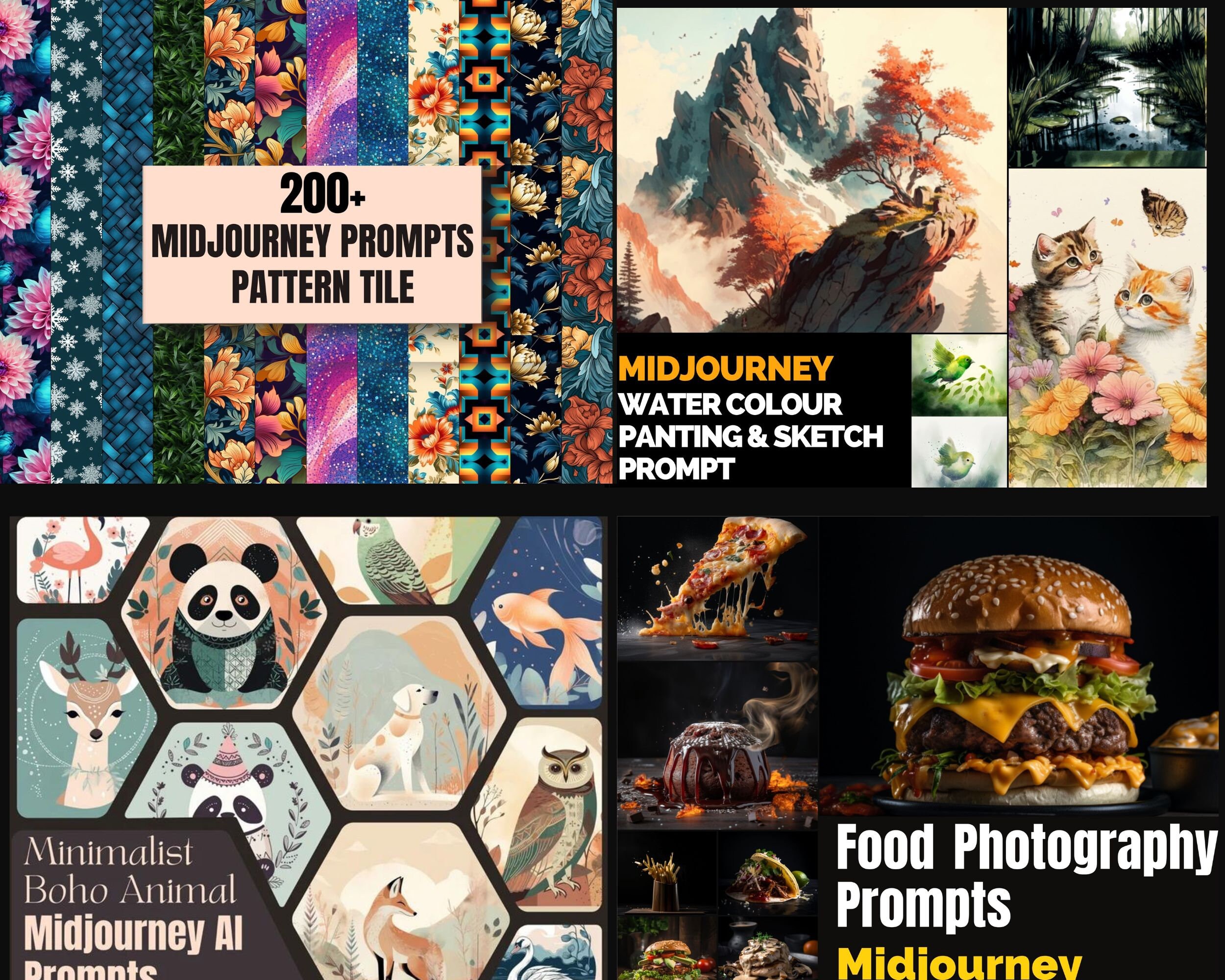 Midjourney AI Prompts Bundle 2000, Midjourney Prompts Tshirt Design