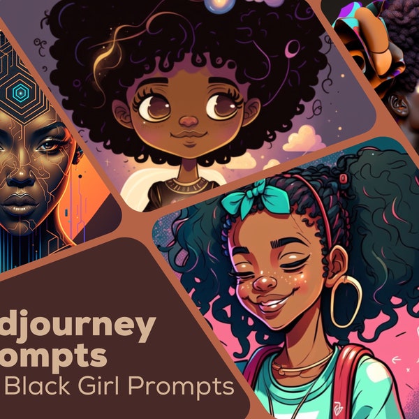 125 Black women Prompts for Midjourney, Midjourney prompts Black women art, black women Ai prompts, Midjoureny guide, midjourney prompts