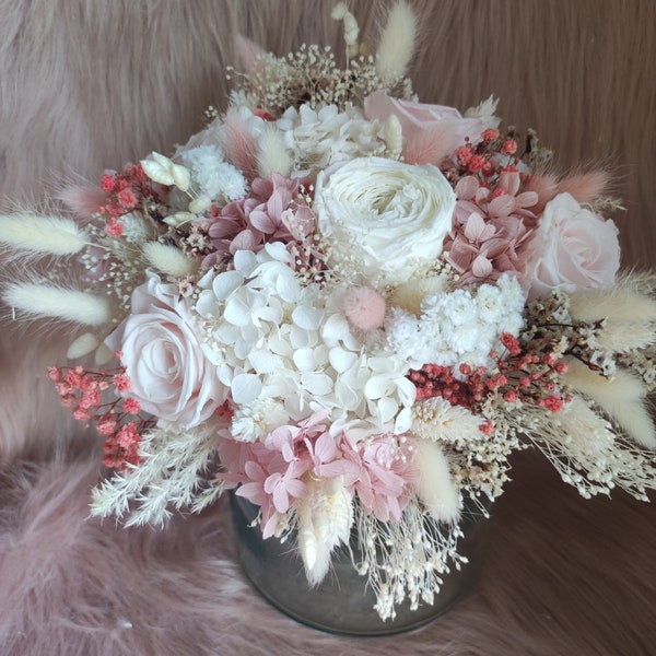 Bouquet de mariée fleurs stabilisées