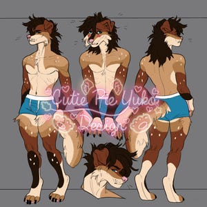 Male canine wolf fursona adoptable