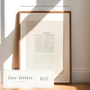 Leaning Into Love — minimalistische Ketubah, modern, interreligiöser Ketubot, Wendepunkt, Englisch, Hebräisch, כתובה, Liebesbrief, jüdische Hochzeit