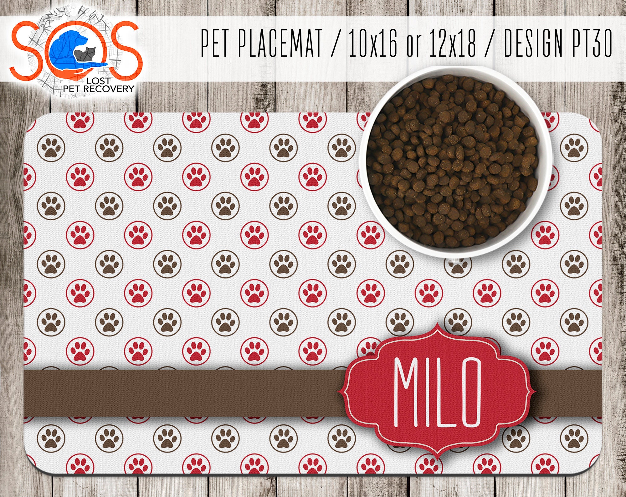Water Bowl Food Bowl Mat Cat Lover Gift Pet Placemat Pet Gift Personalized Custom Pet Bowl Mat #PT106 Dog Lover Gift
