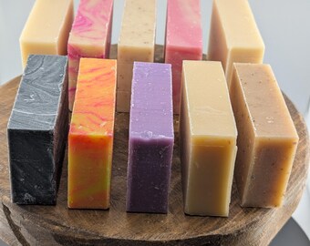 Jabón de leche de cabra en barra, hecho a mano en EE. UU., 147 g. Jabón exfoliante hidratante con manteca de karité. Envío gratuito.