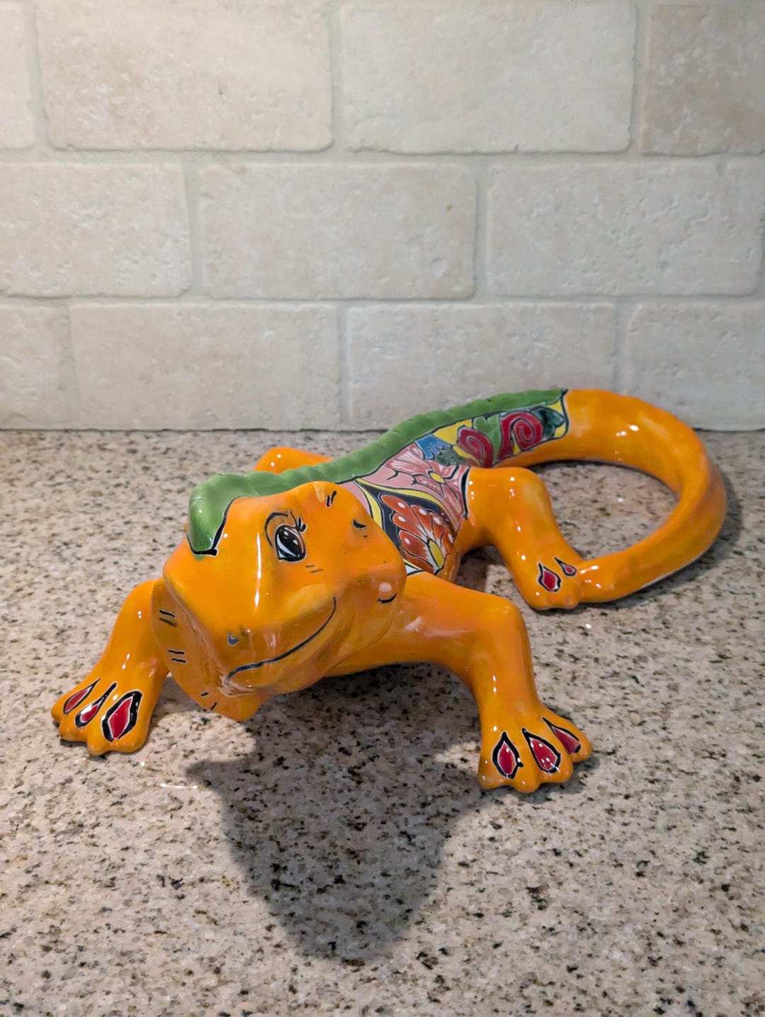 New Talavera Style Lizard Gecko Orange Reptile Ceramic Pottery Western ...