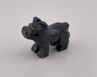 Nuevo Bulldog Bull Dog Animal Espiritual Espiritual Hecho a Mano Piedra Artesanal Hecho en Perú Envío Gratis