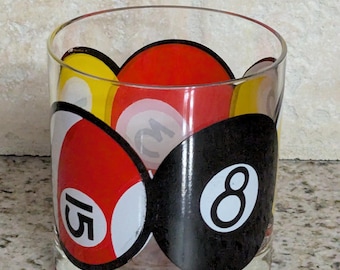 Excellent billiard pool ball drinking glass  lumarnic Billiards Pool Ball Glass Pub Bar Eight ball Solid Stripes Cue Free Shipping
