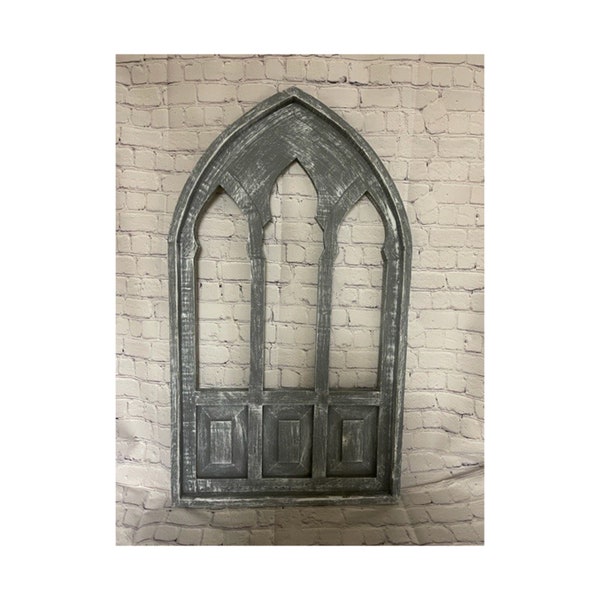 New Hand Made in Mexico Vintage Rustic Distressed Farmhouse White Washed Antique Paint Wood Window Panel Decorative Wall Art Free Shipping