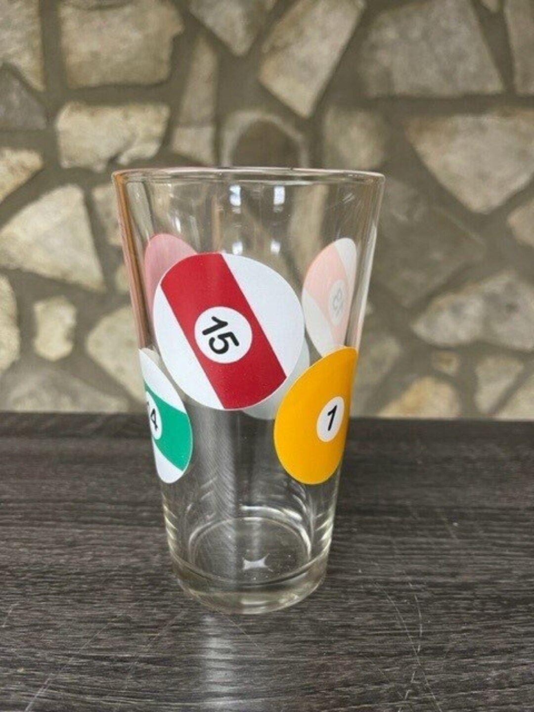 Excellent Billiard Pool Ball Drinking Glasses Very Heavy Billiards Pool
