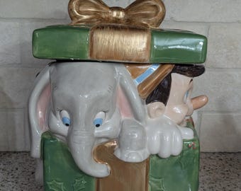 Nueva caja de regalo navideña de Disney, tarro de galletas, Dumbo, Pinocho y Tontín, envío gratis.