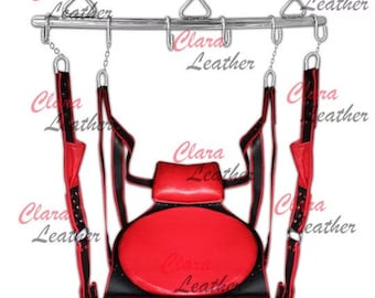 VIP Swing Real Leather Sex sling Swing BDMS Bondage With Rods and Restraints for Adults