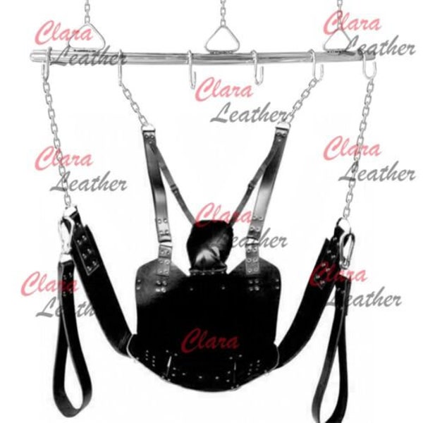 Real Leather Sex Swing Sling Heavy Duty For Adult Play Hammock Sex Swings