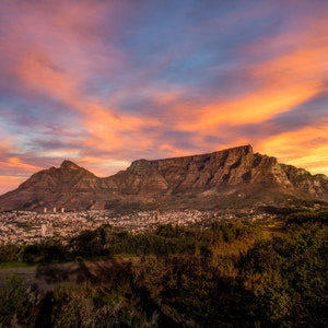 Cape Town Sunset. Table Mountain Sunset. South Africa