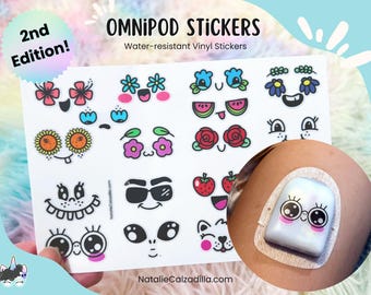 Omnipod Stickers 2nd Edition, Type 1 Diabetes Stickers, T1d Mom, Diabetes Supplies, Kawaii Stickers, Diabetes Awareness, T1d, Diabetic