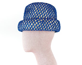 Chapeau trilby surdimensionné personnalisé, chapeau de paille pour homme et femme pour l'été, style unisexe, casquette streetwear tissée bleue et naturelle