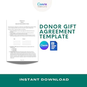 Gift Agreement Template for Major Donors || Record pledges and payment schedules