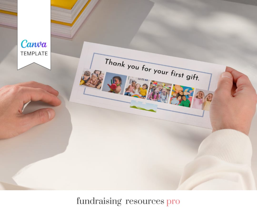 New Donor Thank You Card Editable Canva Template Retain Etsy