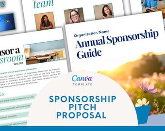 Nonprofit Sponsorship Guide Template: Canva Pitch Proposal (Digital Download)