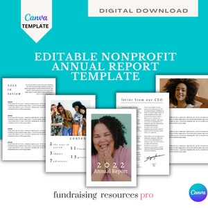 Editable Nonprofit Annual Report Template || Minimalist portrait style, personalizable in Canva