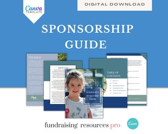 Nonprofit Sponsorship Guide Template: Canva Pitch Proposal (Digital Download)