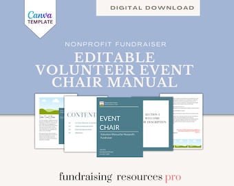 Event Chair Manual for Fundraising Event || A Editable Manual for Your Volunteer Orientation