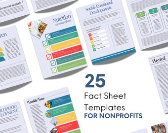 25 Fact Sheet Templates for Nonprofits || Promote Authority and Credibility in your field to raise more money