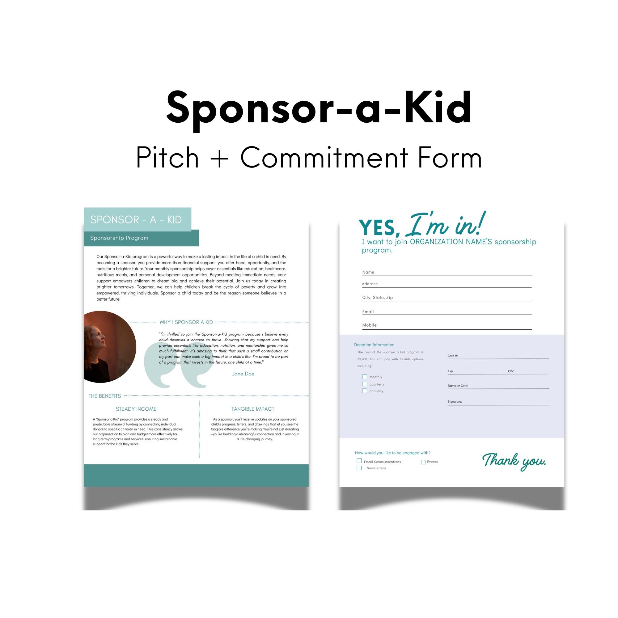 Nonprofit Giving Program One-pager Templates: Editable Canva Layouts ...