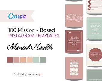 100 Mental Health Instagram Templates for Nonprofits