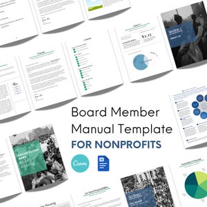 Nonprofit Board Member Manual Template: Editable Canva & Word (Digital Download)
