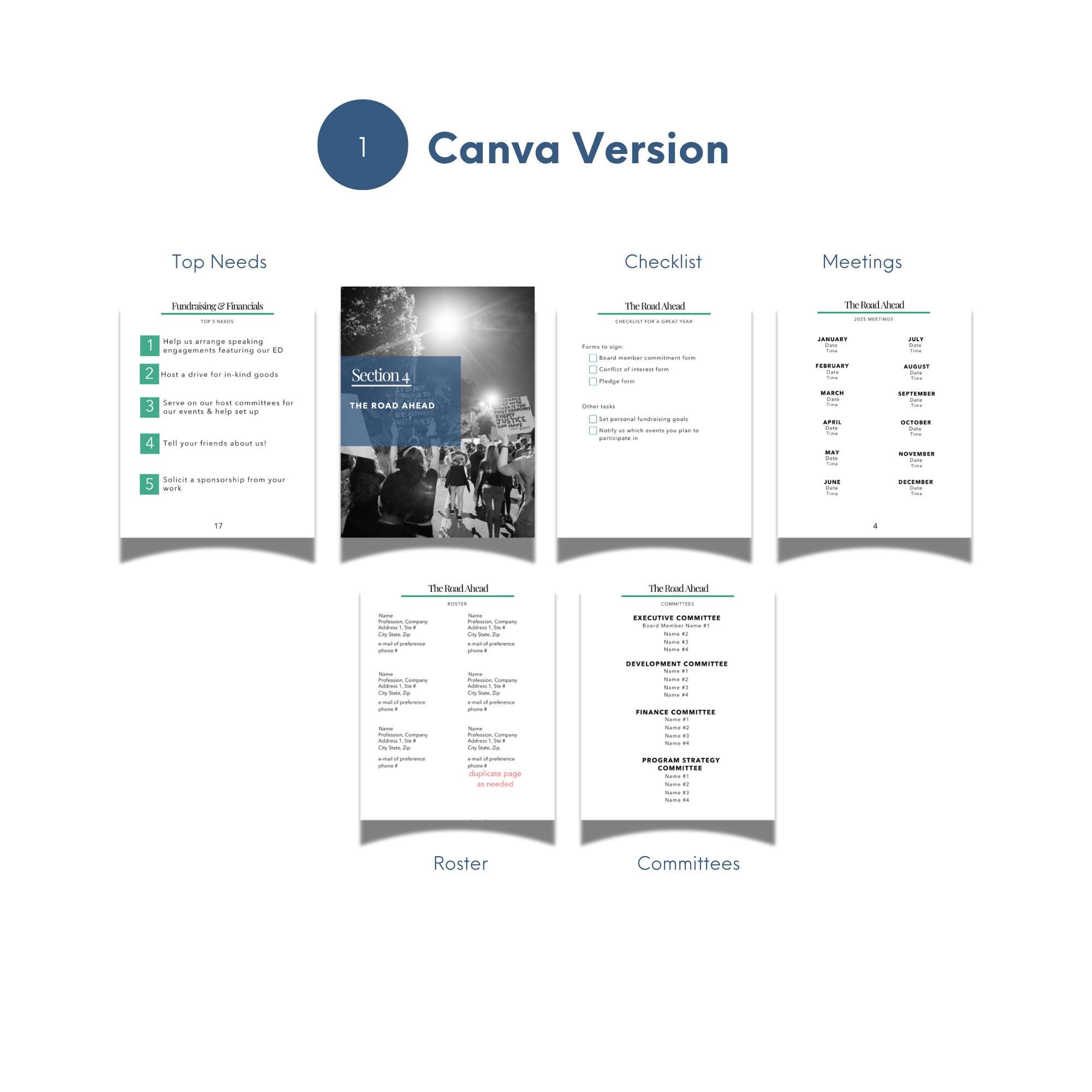Nonprofit Board Member Manual Template: Editable Canva & Word (digital ...