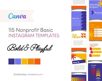 Stand Out with Bold Nonprofit Instagram Templates Pack || 115 Funky Templates