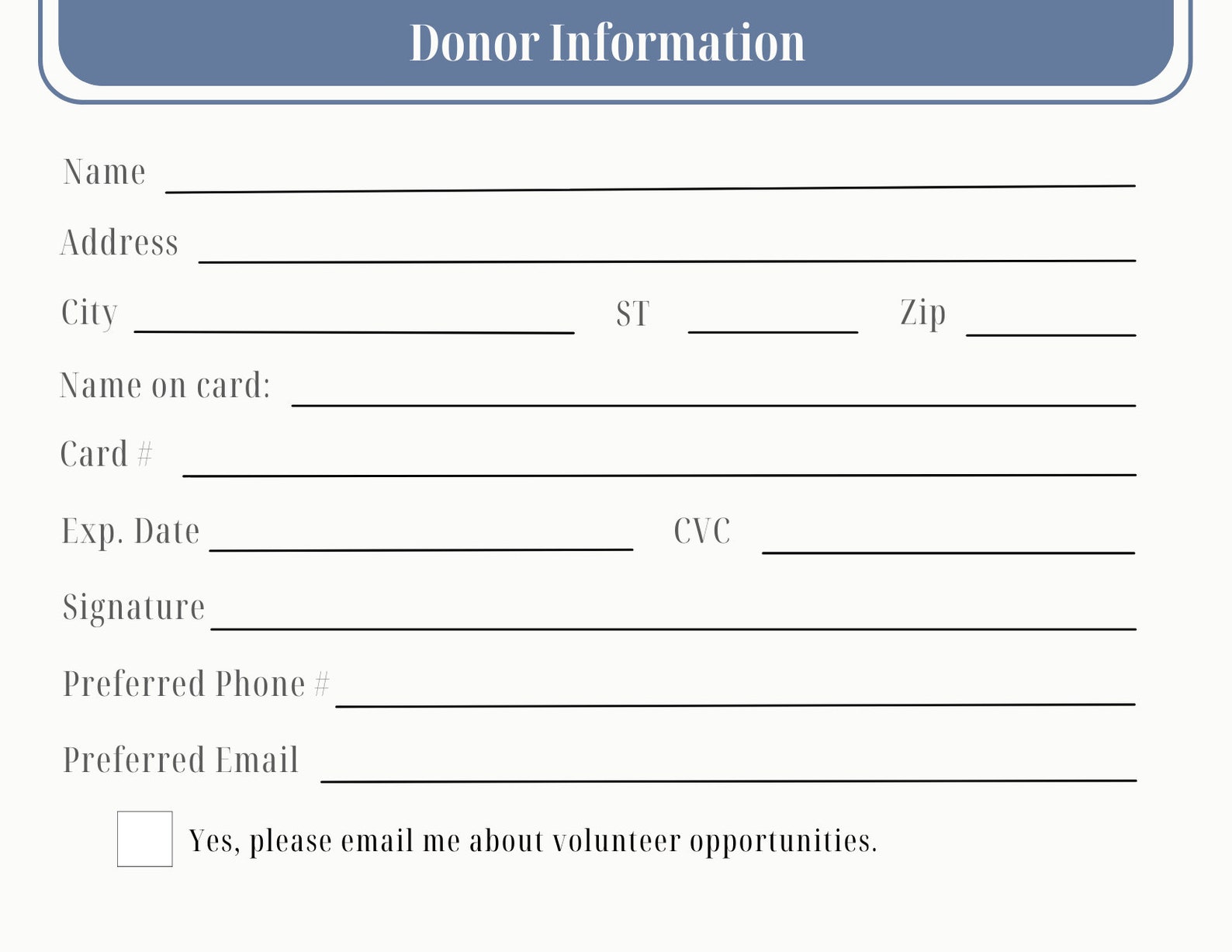 Nonprofit Donation Card Templates || Three Simple Styles, Editable in ...