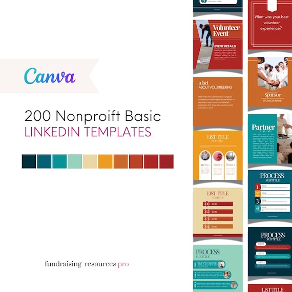 Nonprofit LinkedIn Templates: 200 Customizable Canva Posts (Digital Download)