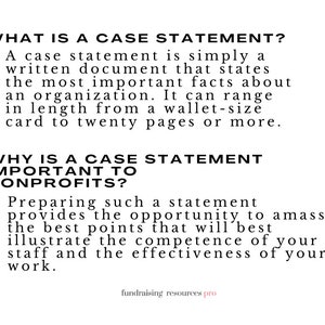 Case Statement Template: Prepare for a Major Fundraising Campaign - Etsy