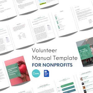 Editable Volunteer Manual & Toolkit for Nonprofits (Digital Download)