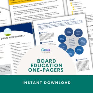 Nonprofit Board Education Templates - Canva 1-Pagers