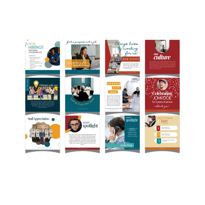 Plantillas coloridas para LinkedIn para organizaciones sin fines de lucro: 200 publicaciones personalizables en Canva (descarga digital) imagen 4