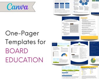 Nonprofit Board Education Templates - Canva 1-Pagers