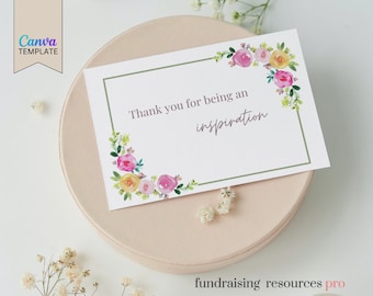 Honorarium Donation Card Template for Nonprofits || Acknowledging Gifts in Honor Of Someone || Digital download, editable Canva template