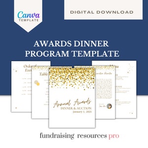 Program Insert Gala Editable Gala Nonprofit Event Program || Booklet Template || Template ...