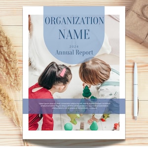 Nonprofit Annual Report Template with Alternative Pages and Spreads