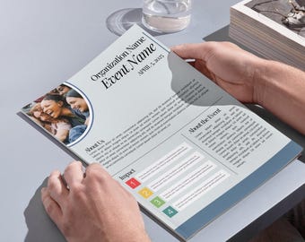 One-Pager for Event Sponsorships || Light Blue Grey Version