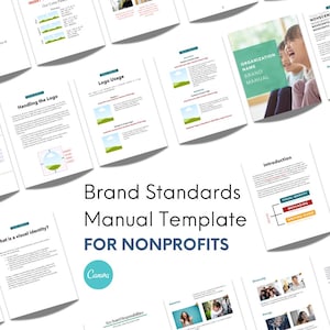 Nonprofit Brand Manual Template: DIY Visual Identity Guide (Canva, Digital Download)