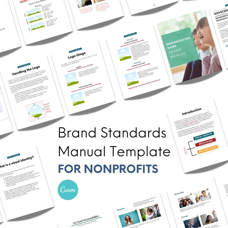 Nonprofit Brand Manual Template: DIY Visual Identity Guide (Canva, Digital Download) image 1