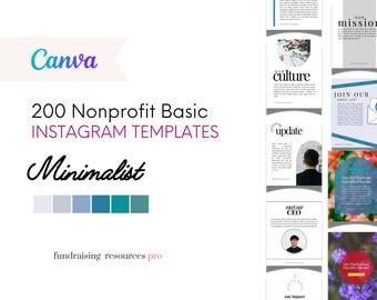 200 Nonprofit Basic Instagram Templates || Simple and minimal design