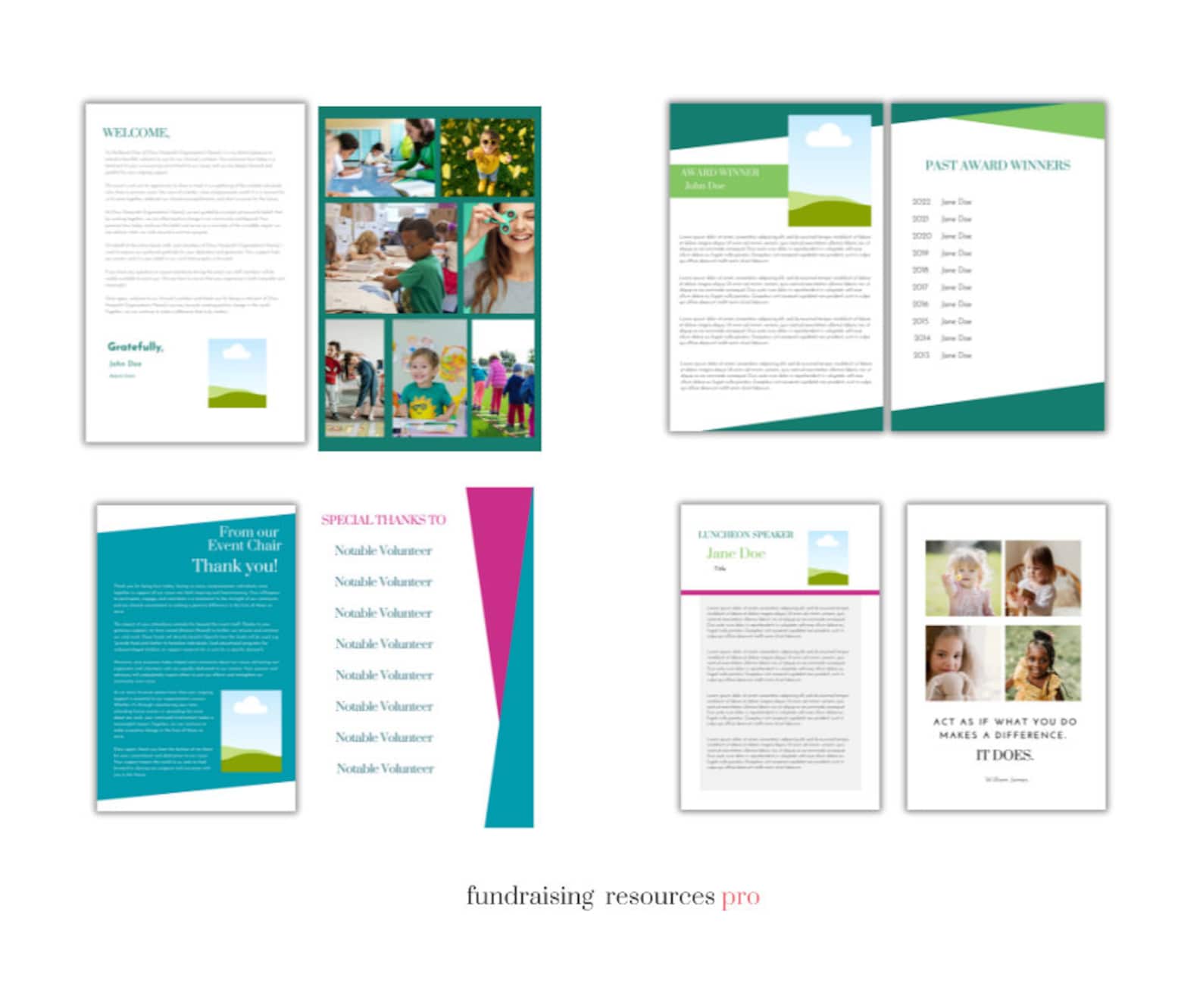 Editable Nonprofit Event Program Booklet Template || Template for ...