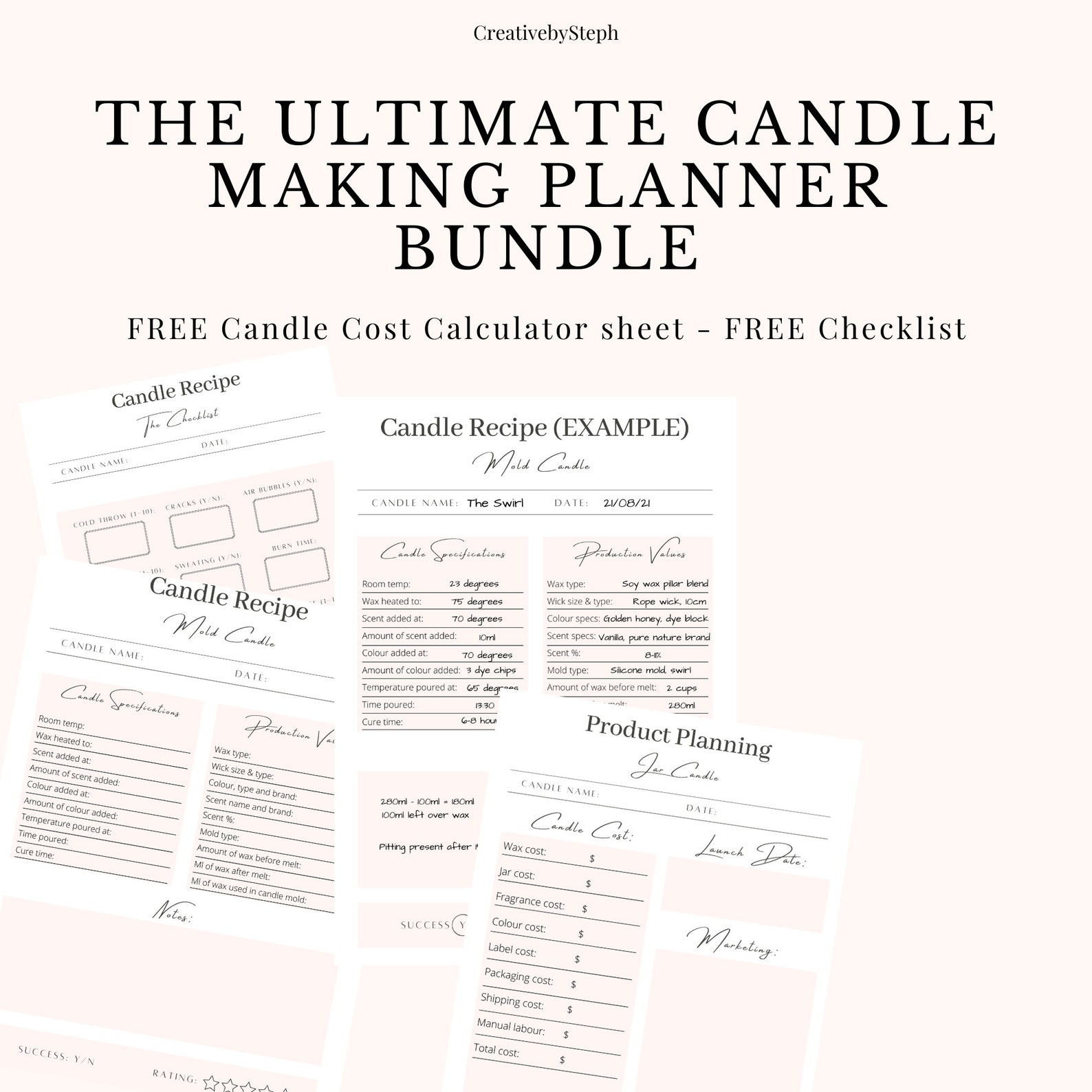 ULTIMATE Candle Making Planner Guide Bundle. Candle Testing Etsy