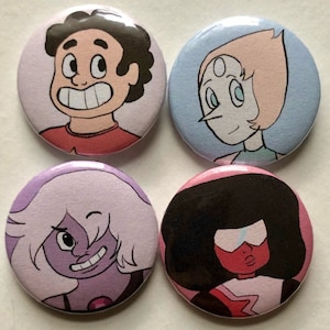Steven Universe pins - Steven, Amethyst, Garnet, Pearl - The crystal gems
